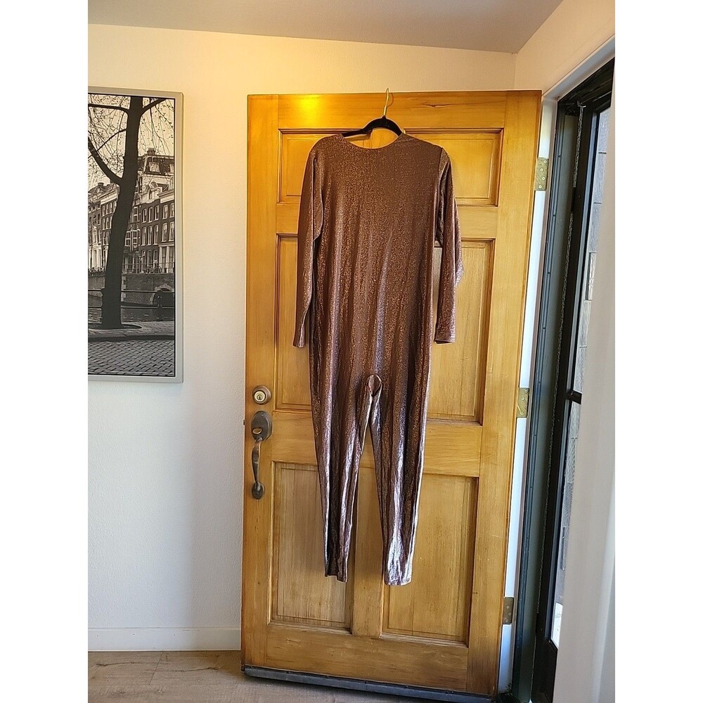 SKIMS Shimmer Catsuit Cocoa High Crew Neckline Long Sleeve SZ 3X NWT